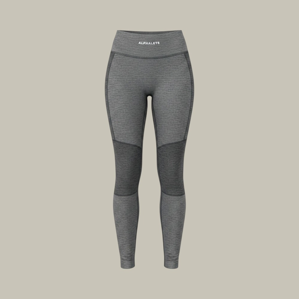 Alphalete Womens High Waisted Space Dye Seamless Leggings Gray Small